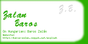 zalan baros business card